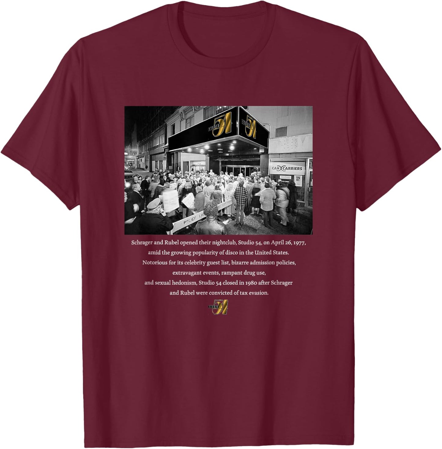 Studio 54_Disco_004 T-Shirt - T-Shirt | Maroon