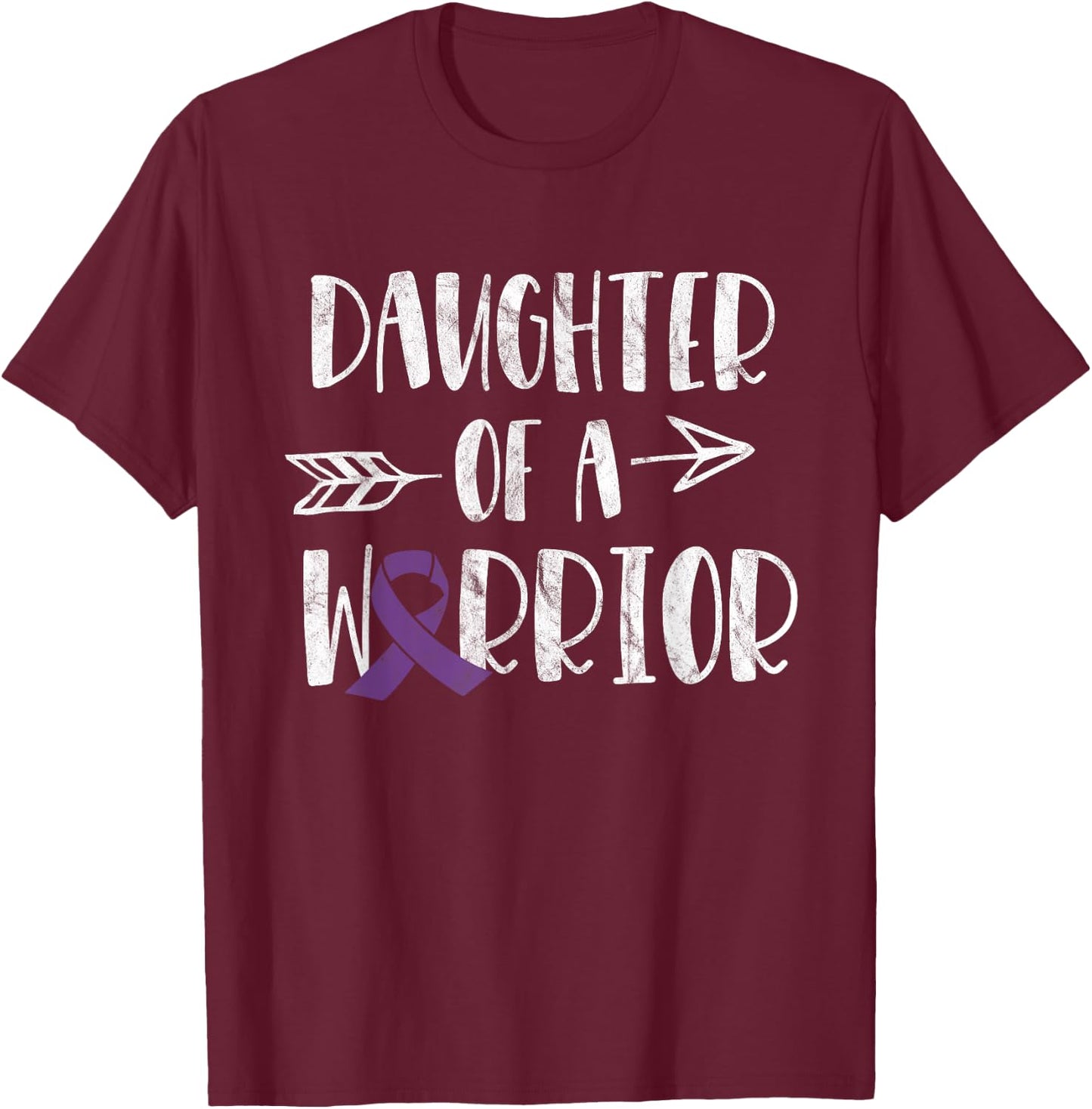 Alzheimer's Awareness Daughter Of A Warrior Dementia T-Shirt - T-Shirt | Maroon