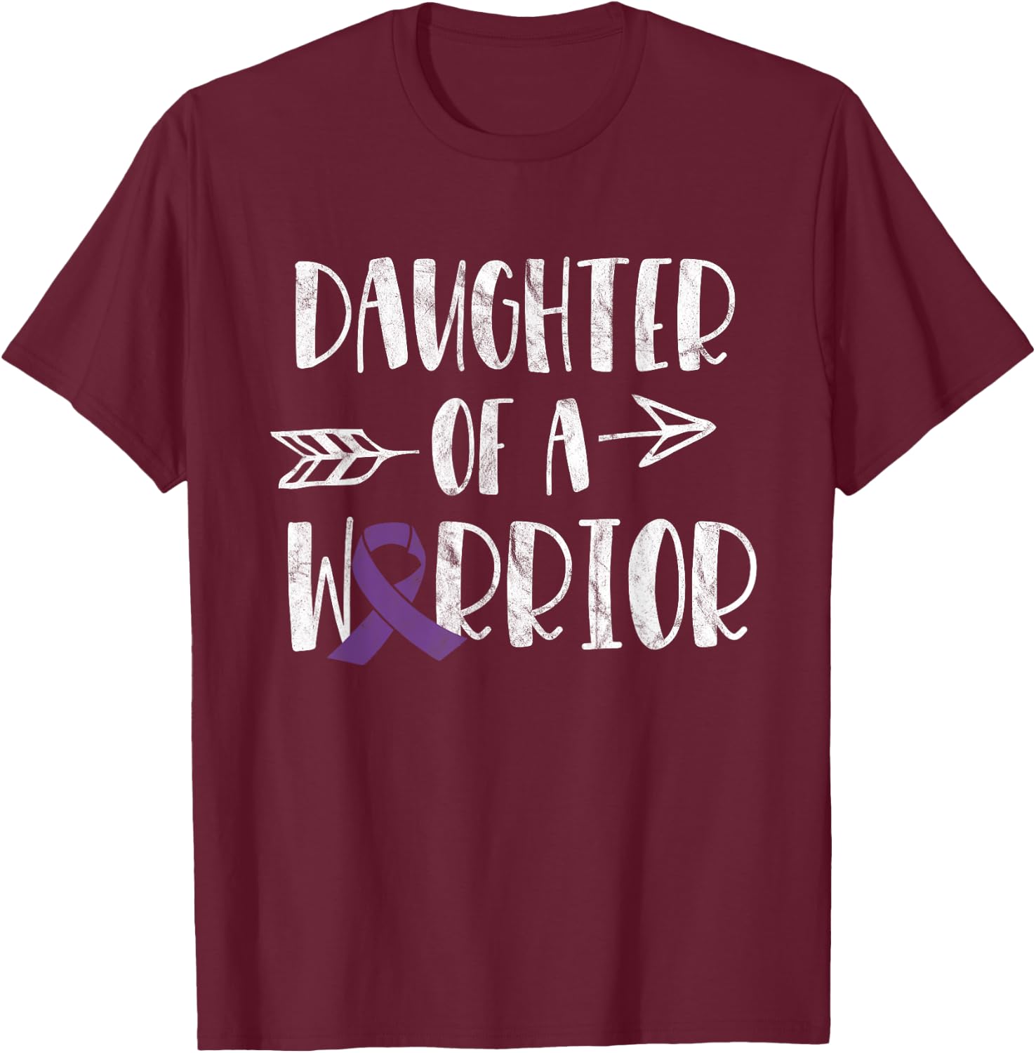 Alzheimer's Awareness Daughter Of A Warrior Dementia T-Shirt - T-Shirt | Maroon