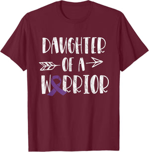 Alzheimer's Awareness Daughter Of A Warrior Dementia T-Shirt - T-Shirt | Maroon