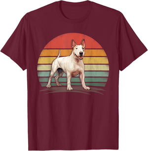 Bull Terrier Dog Retro Style Distressed Vintage Bull Terrier T-Shirt - T-Shirt | Maroon