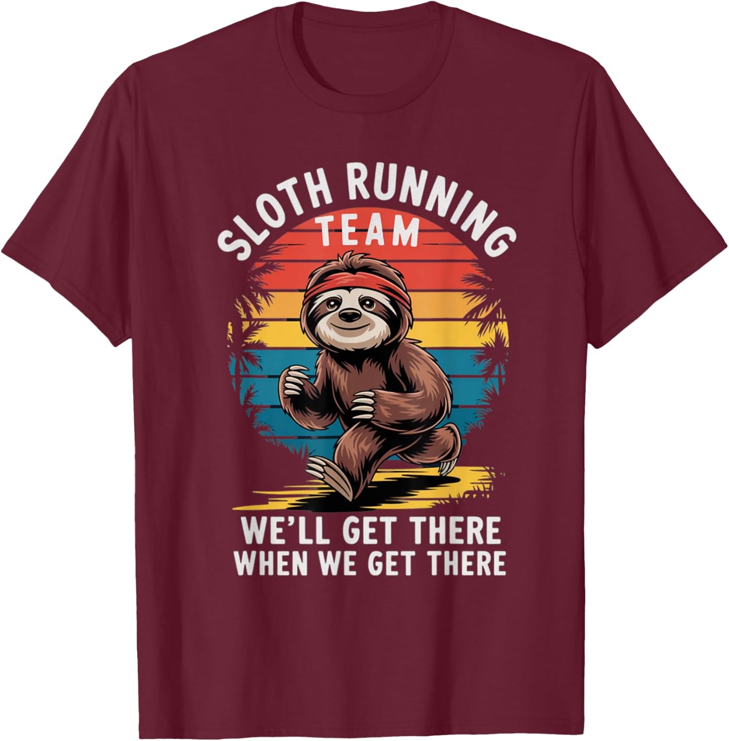 sloth running team Jogger Cardio T-Shirt - T-Shirt | Maroon