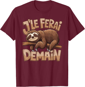 Idea Lazy Humor Nap I Do It Tomorrow T-Shirt - T-Shirt | Maroon