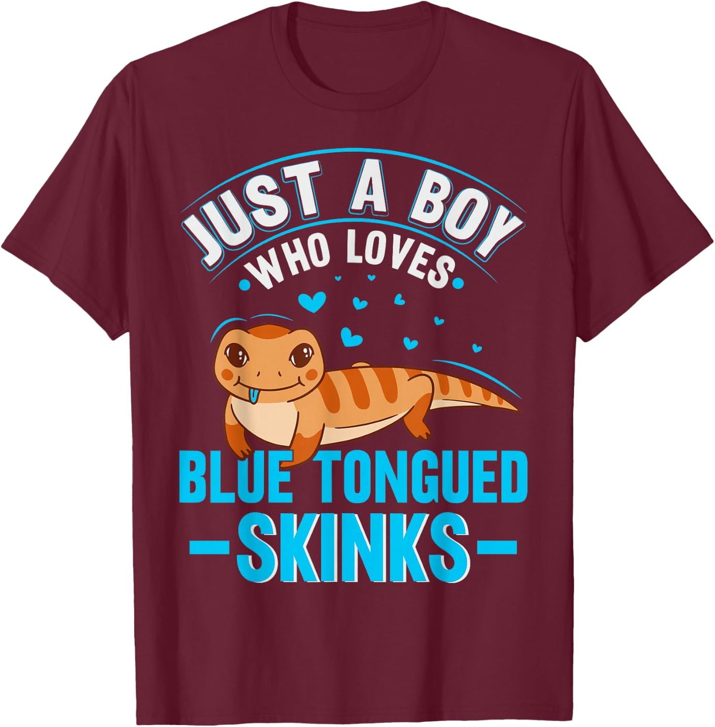 Skink Blue tongue Lizard Design for a Blue tongued skink Boy T-Shirt - T-Shirt | Maroon