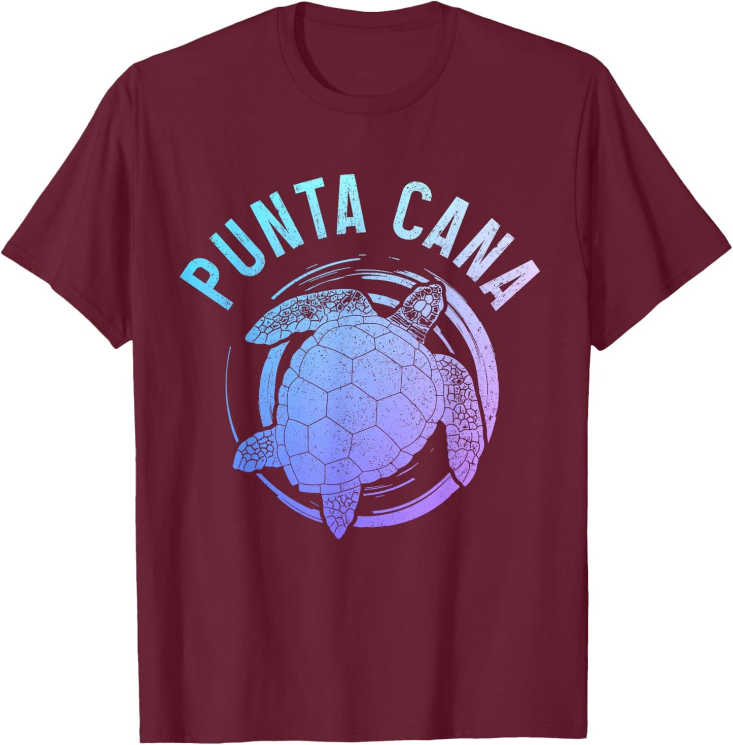 Punta Cana Dominican Republic Sea Turtle Souvenir Vintage T-Shirt - T-Shirt | Maroon