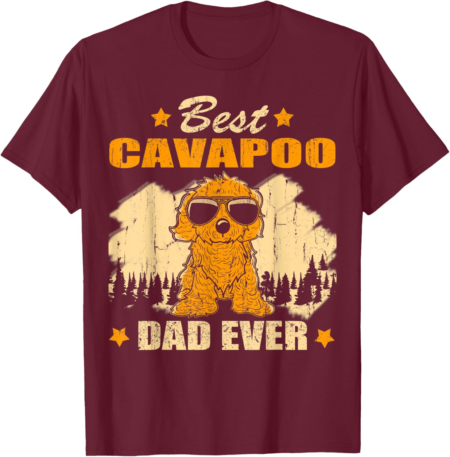 Cavapoo And Dog Dad - Best Friends Dog Father T-Shirt - T-Shirt | Maroon