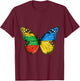 Lithuanian Ukrainian Flag Butterfly Lithuania Ukraine T-Shirt - T-Shirt | Maroon