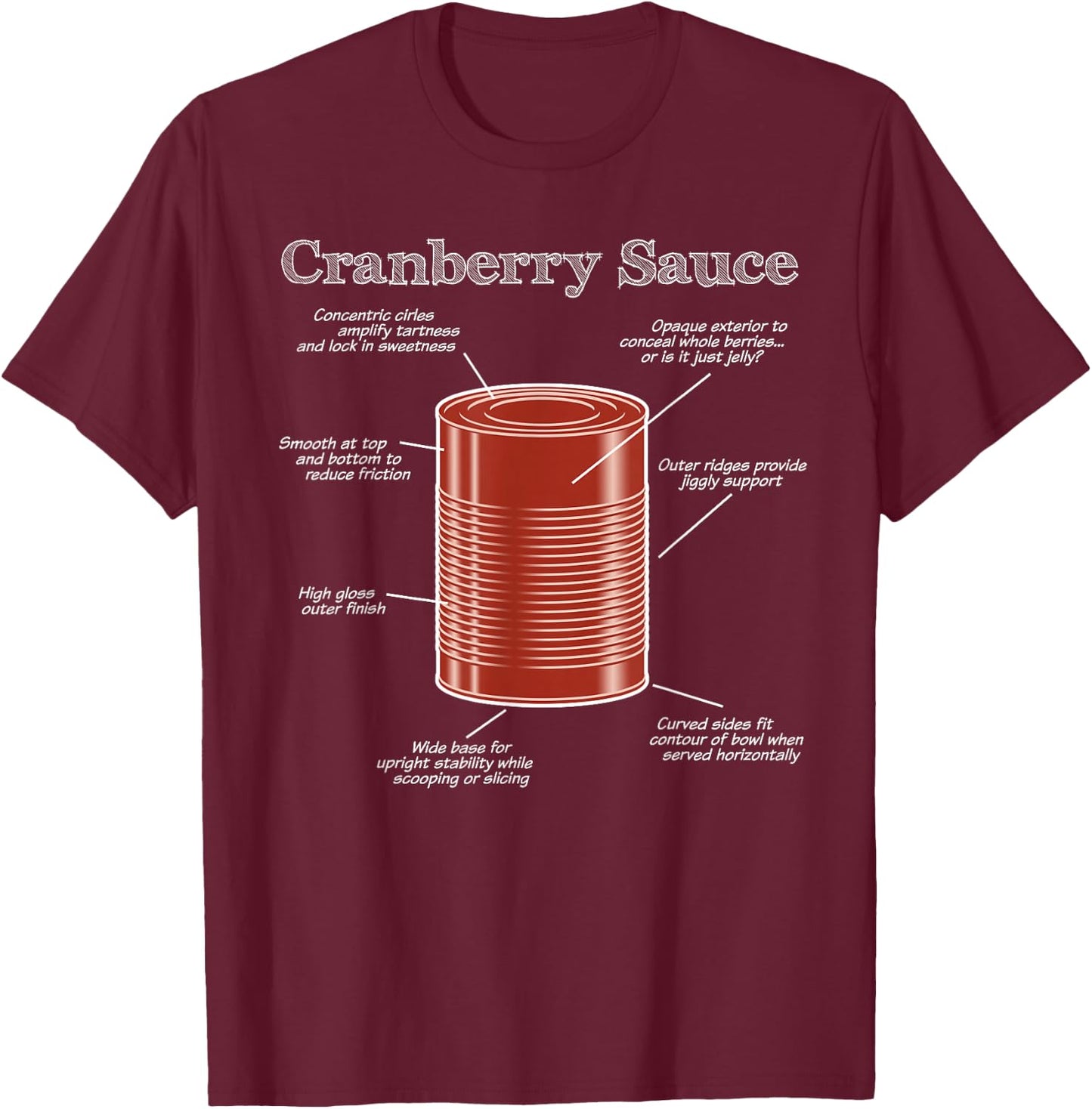 Cranberry Sauce Nutrition T-Shirt - T-Shirt | Maroon
