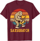 Funny Bigfoot Saxophone Player Marching Band Saxsquatch T-Shirt - T-Shirt | Maroon