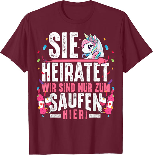 Hen Party Women JGA Shirt Hen Night , black T-Shirt - T-Shirt | Maroon