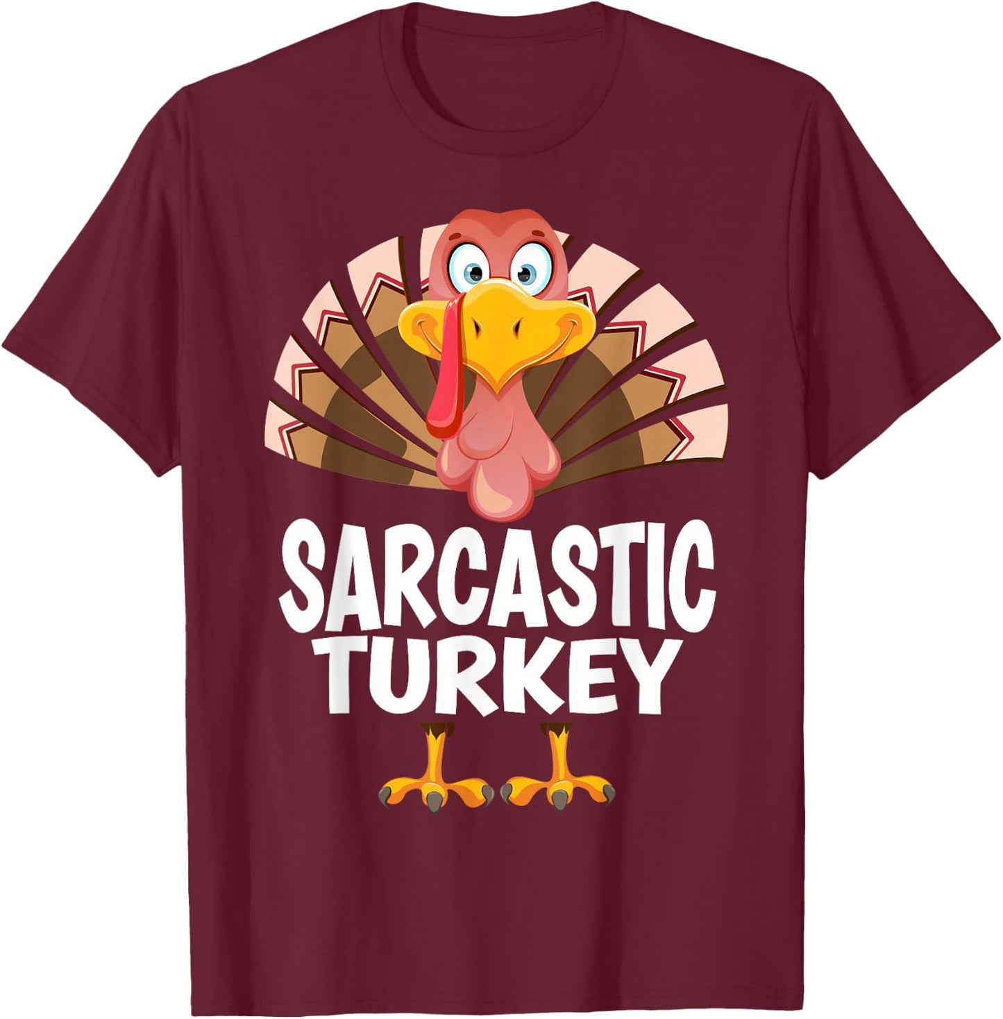 Thanksgiving Sarcastic Turkey Matching Pajama T-Shirt - T-Shirt | Maroon