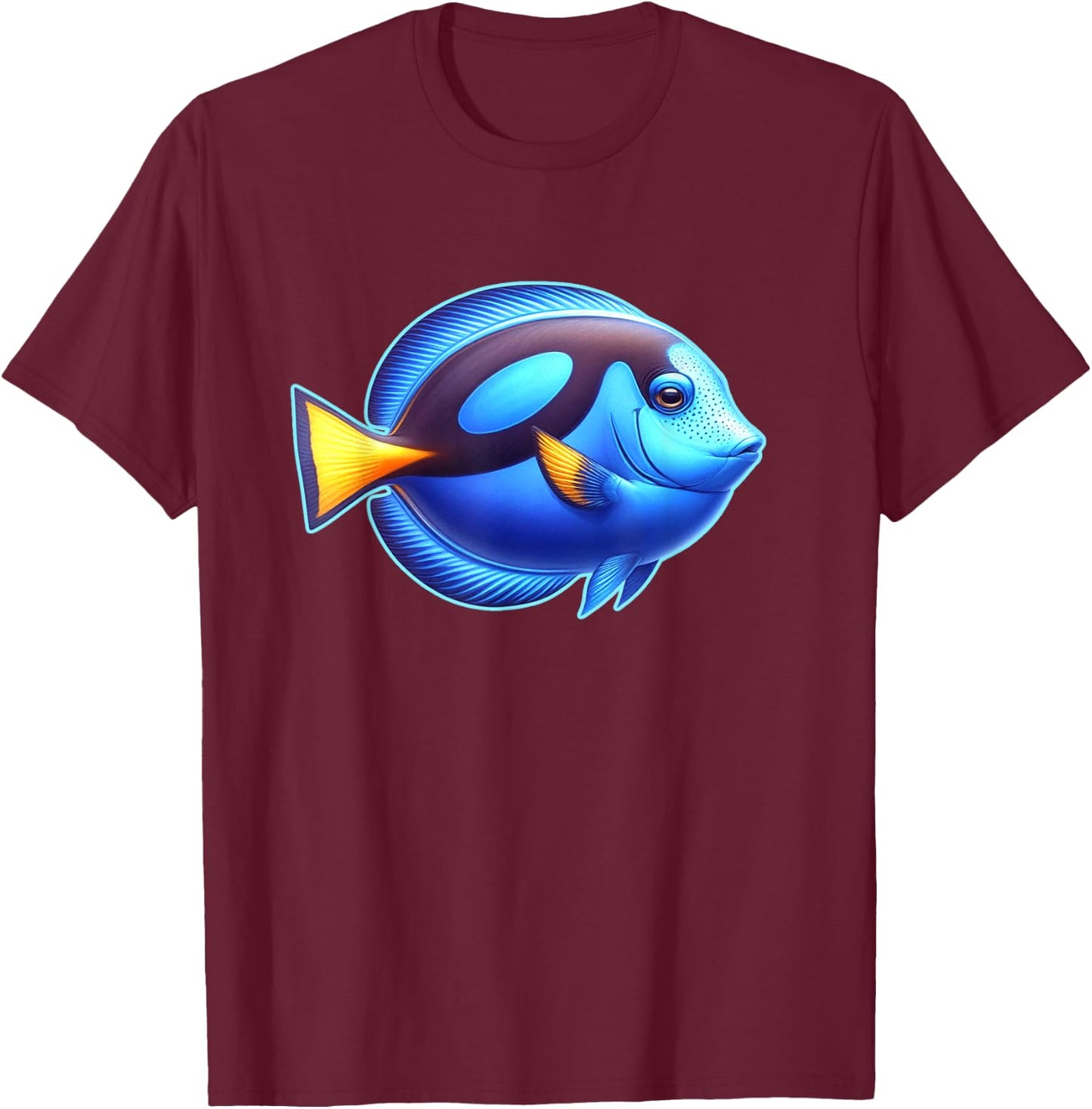 Blue Tang Fish T-Shirt - T-Shirt | Maroon
