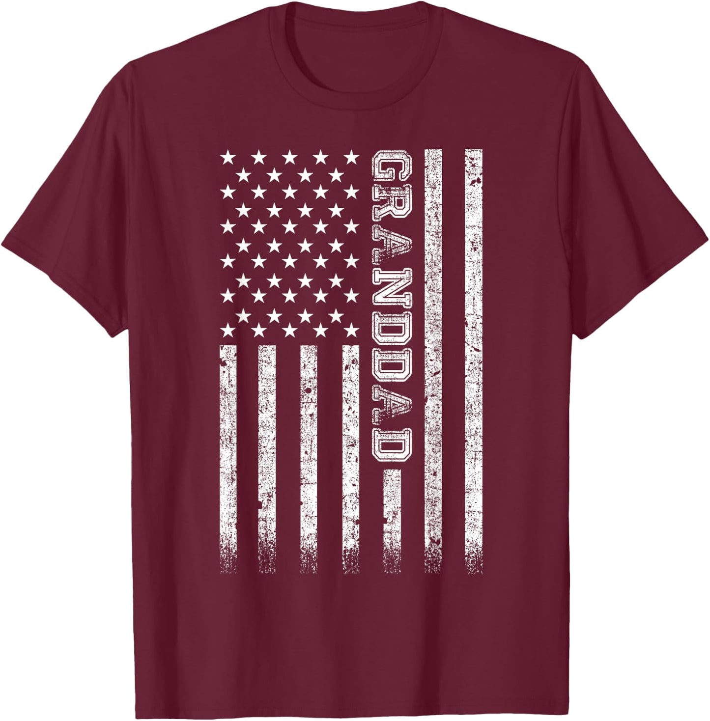 Granddad American Flag T-Shirt - T-Shirt | Maroon