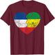 Senegalese Heart Flag | France Senegal Roots Vintage T-Shirt - T-Shirt | Maroon