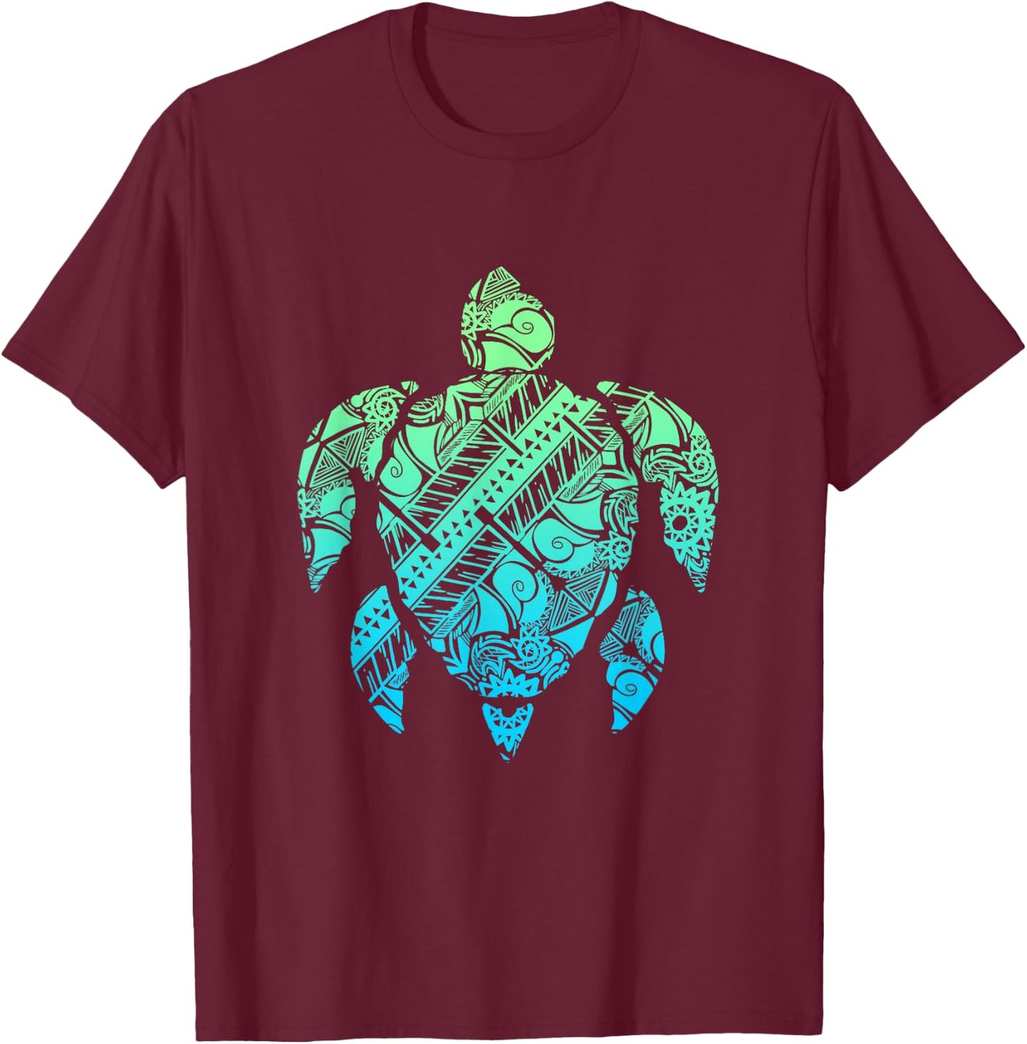Maori Turtle Polynesian New Zealand Culture Tattoo T-Shirt - T-Shirt | Maroon