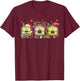 School Bus Christmas Lights Funny Bus Driver Xmas Santa Hat T-Shirt - T-Shirt | Maroon