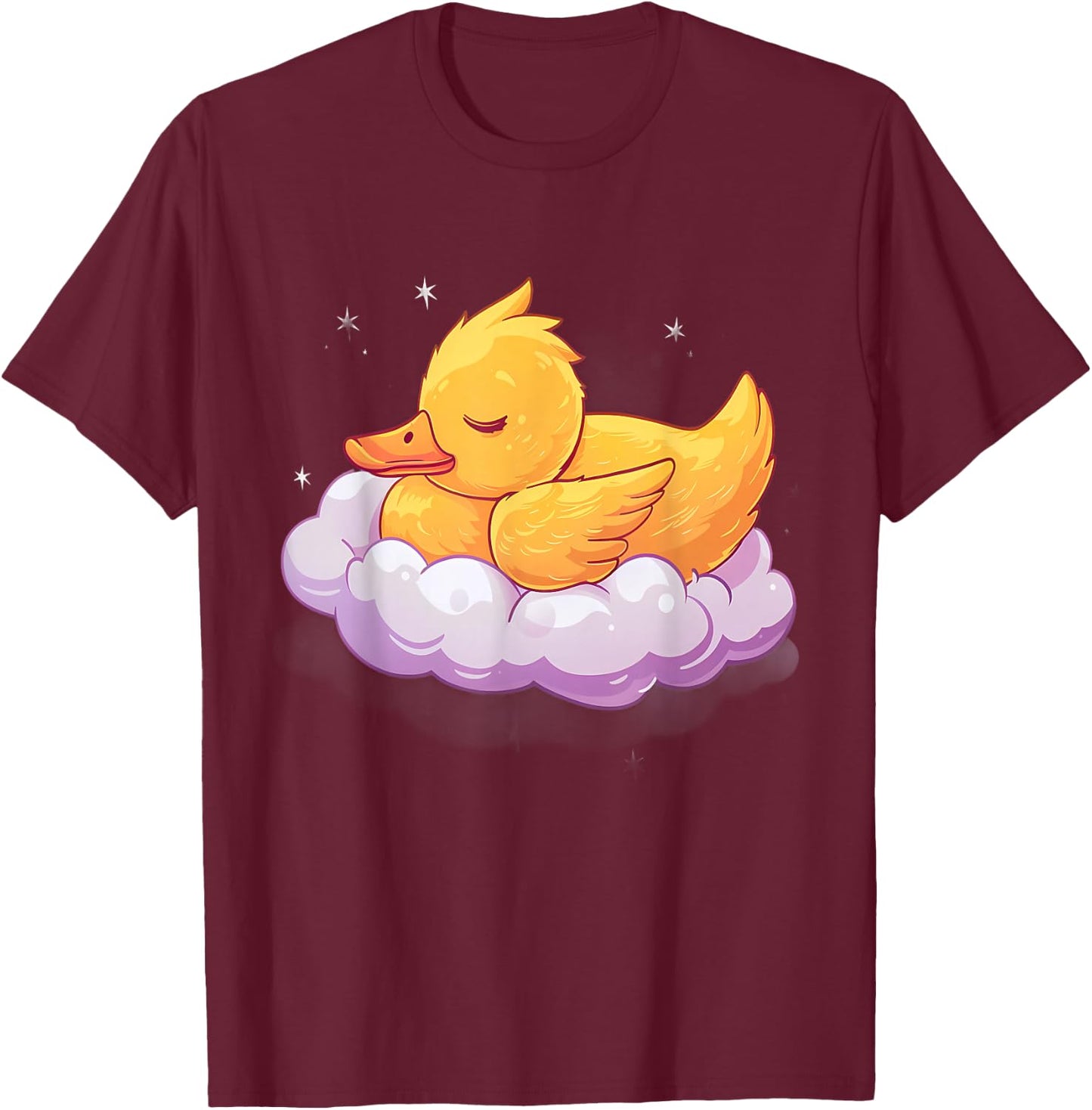 Duck Sleeping Cloud Sleep Duck Sleepy Animal Duck Lover T-Shirt - T-Shirt | Maroon