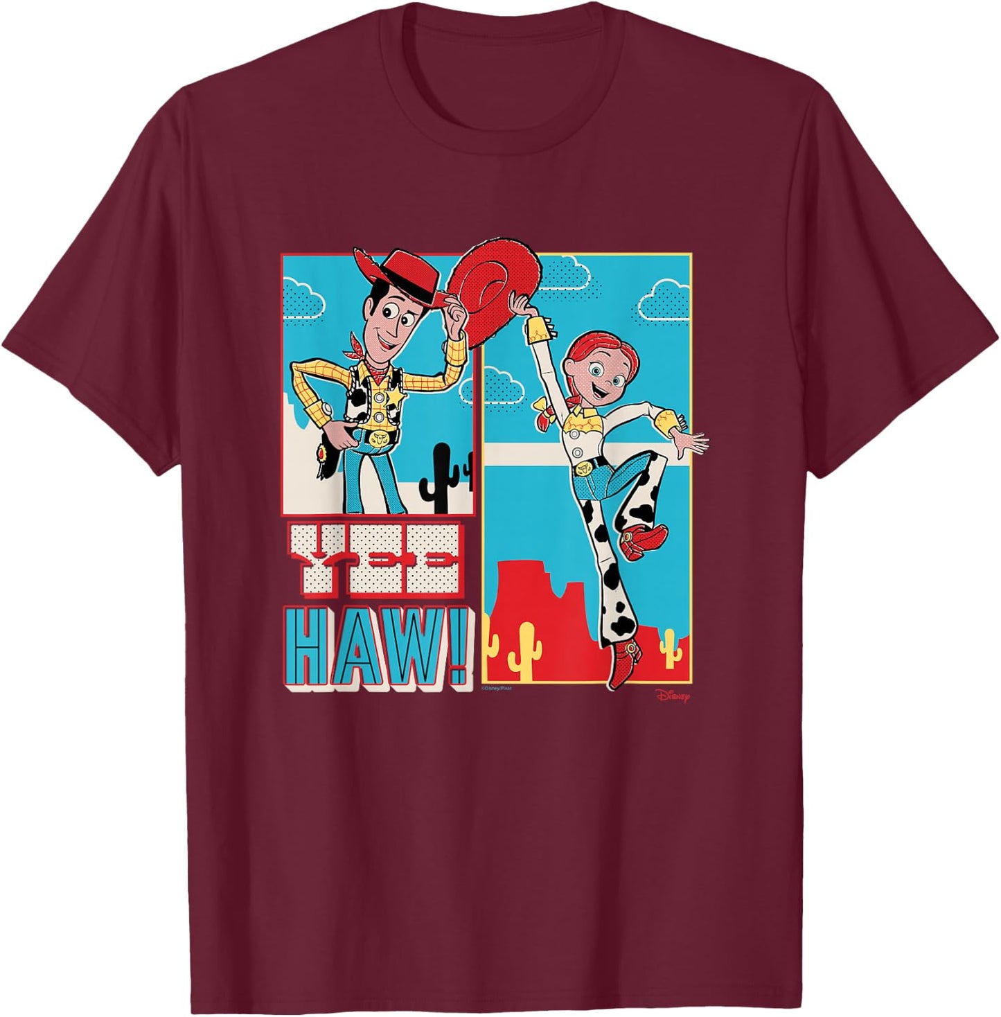 Toy Story - Woody & Jessie T-Shirt - T-Shirt | Maroon
