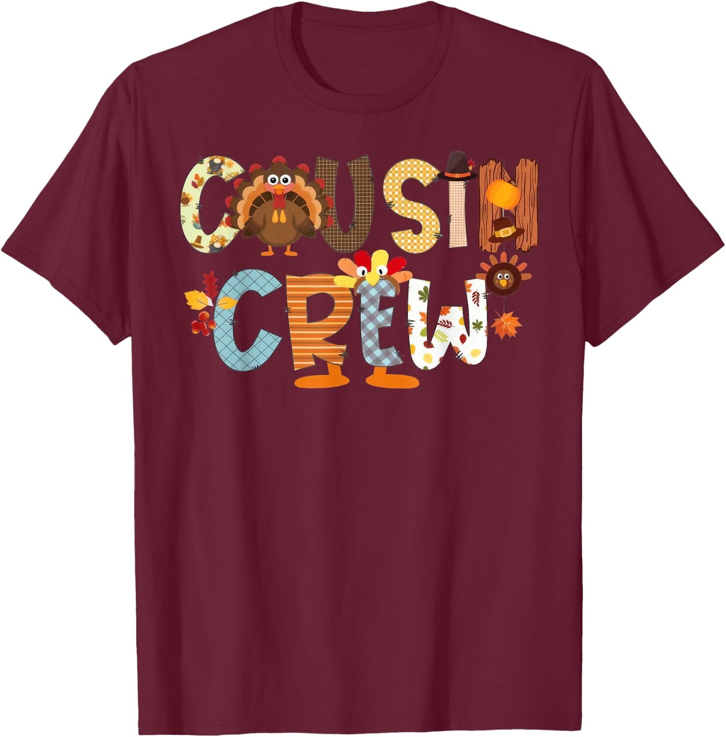Cousin Crew Turkey Thanksgiving Family Matching Toddler Kids T-Shirt - T-Shirt | Maroon