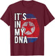 Funny it's in my DNA North Korea Flag Fingerprint , Black, S T-Shirt - T-Shirt | Maroon