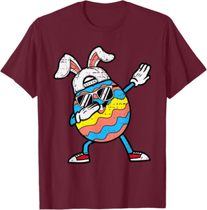 Easter Dabbing Egg Bunny Dab Boys Girls Kid Toddler Children T-Shirt - T-Shirt | Maroon