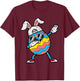 Easter Dabbing Egg Bunny Dab Boys Girls Kid Toddler Children T-Shirt - T-Shirt | Maroon