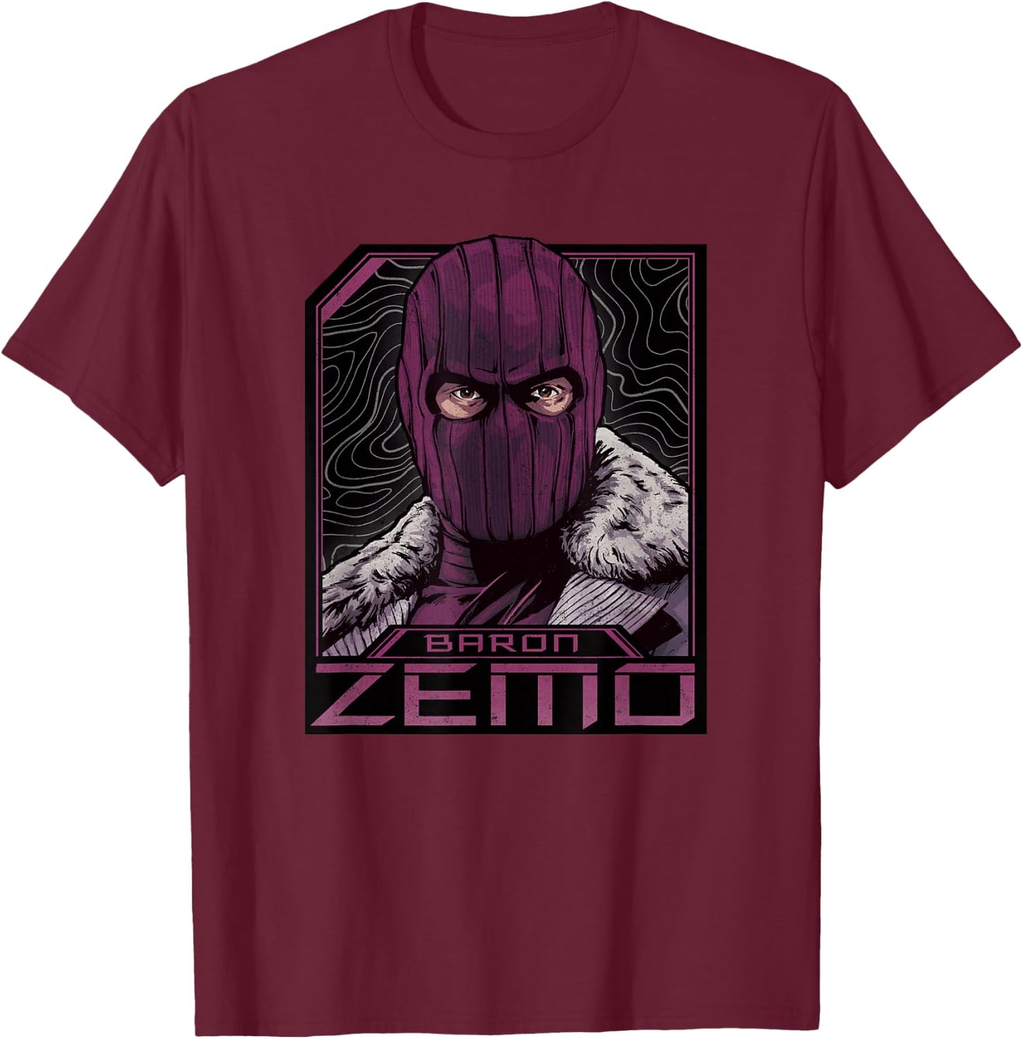 Marvel The Falcon and The Winter Soldier Baron Zemo Masked T-Shirt - T-Shirt | Maroon