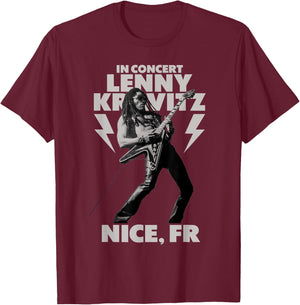 Lenny Kravitz Blue Electric Light Tour 2025 Nice T-Shirt - T-Shirt | Maroon