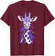 Giraffe with Purple Spots T-Shirt - T-Shirt | Maroon
