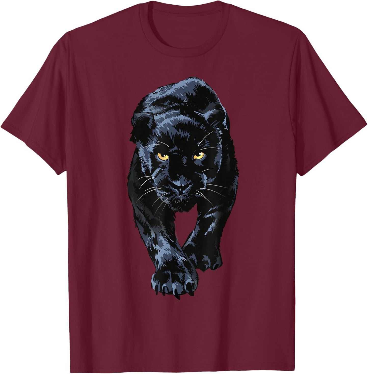 Black Panther Walking for Lovers Animal Leopard and Jaguar , black T-Shirt - T-Shirt | Maroon