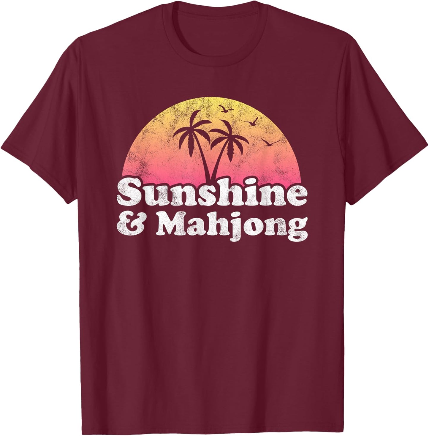Sunshine and Mahjong T-Shirt - T-Shirt | Maroon