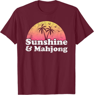 Sunshine and Mahjong T-Shirt - T-Shirt | Maroon