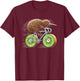 Kiwi Bird Riding Bicycle Funny Kiwi Fruit Wheels Bicycle , black T-Shirt - T-Shirt | Maroon