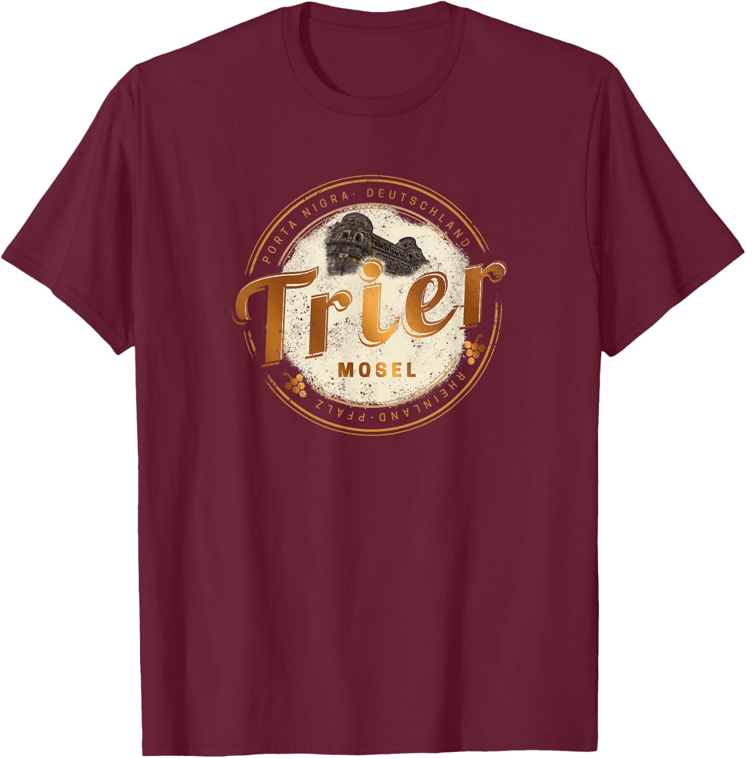 Trier Vintage Mosel Rheinland-Pfalz Deutschland T-Shirt - T-Shirt | Maroon