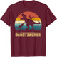Daddy Dinosaur Daddysaurus 2 Two Kids Funny Father's Day dad T-Shirt - T-Shirt | Maroon