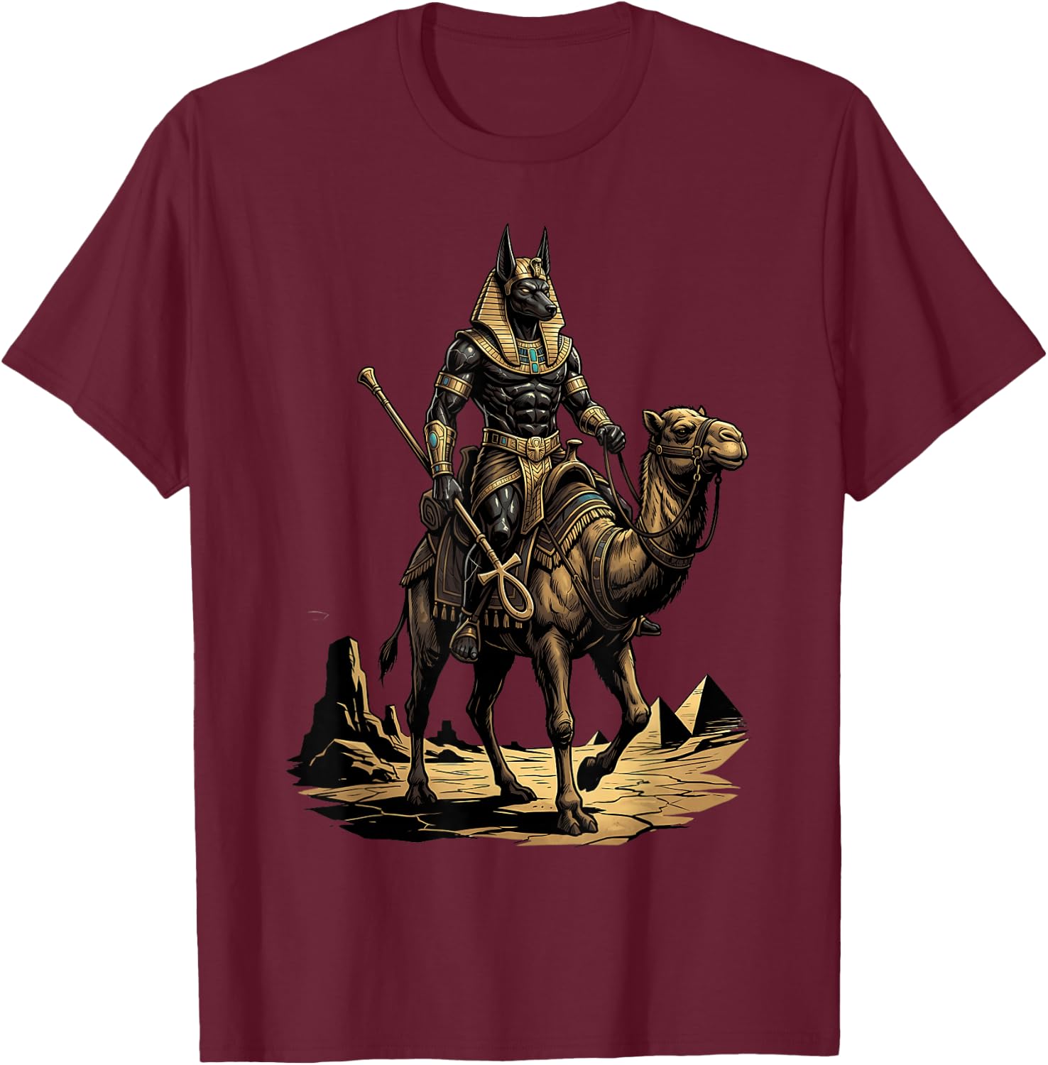 Anubis God Egyptian Diety Egyptian Mythology Ancient Egypt T-Shirt - T-Shirt | Maroon
