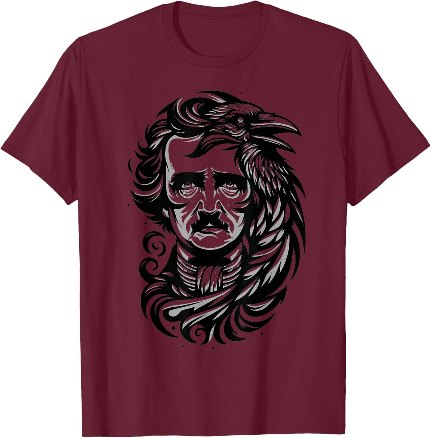 Gothic Edgar Allan Poe Dark Academia Literature Poet T-Shirt - T-Shirt | Maroon