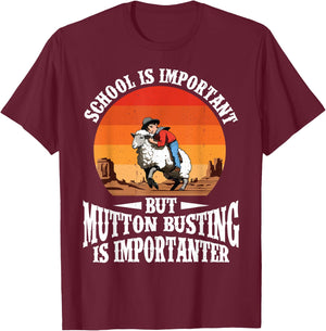 Mutton Buster Gear Rodeo Sheep Rider Mutton Busting T-Shirt - T-Shirt | Maroon