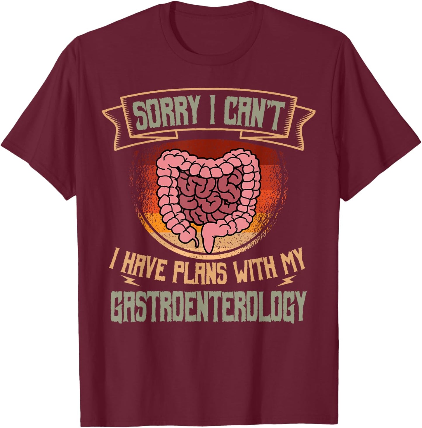 Gastroenterologist Stomach GI Specialist Retro Vintage T-Shirt - T-Shirt | Maroon