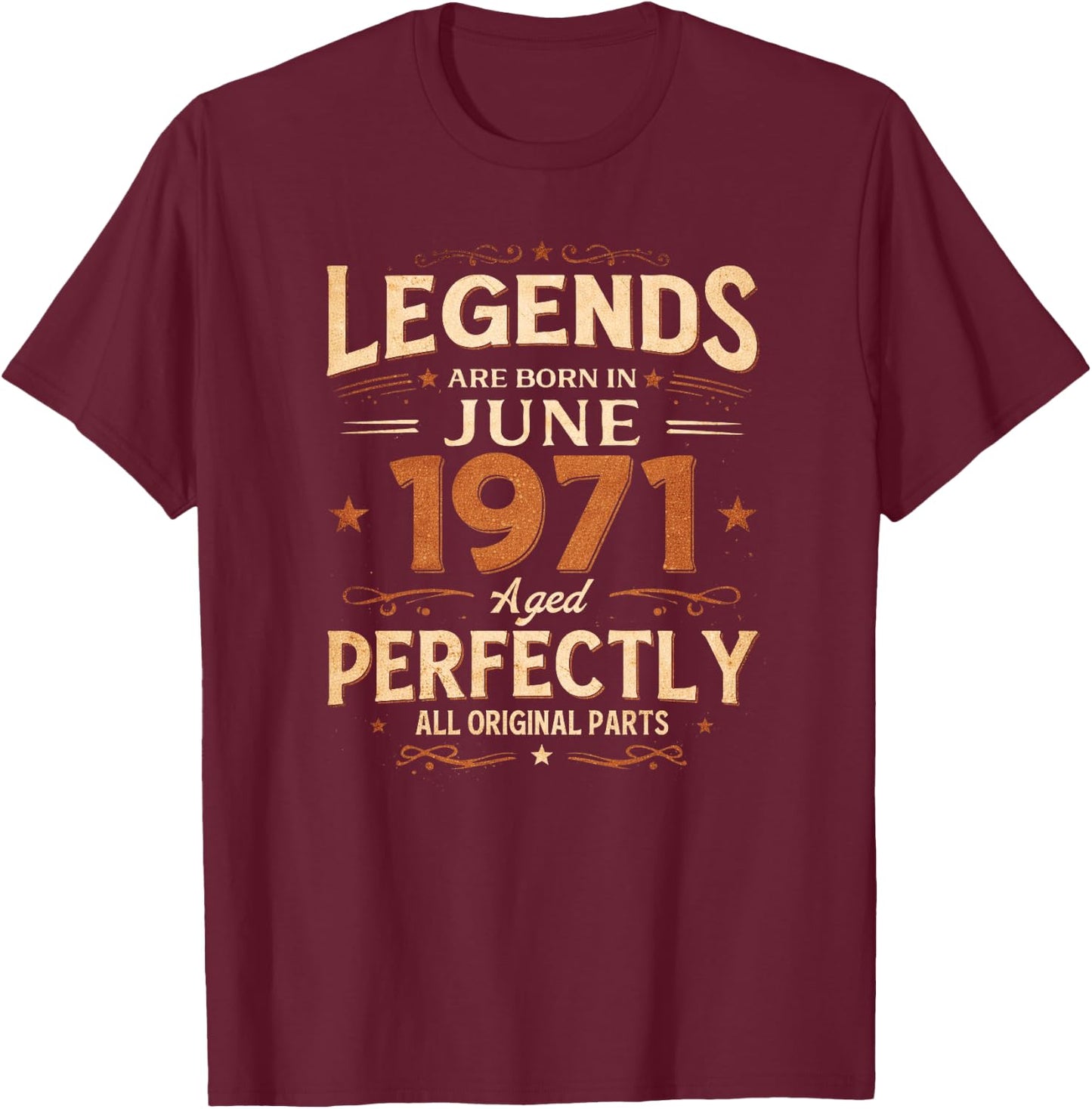 55 Ans Anniversaire Homme Cadeau Juin 1971 Vintage Haut de Gamme T-Shirt - T-Shirt | Maroon