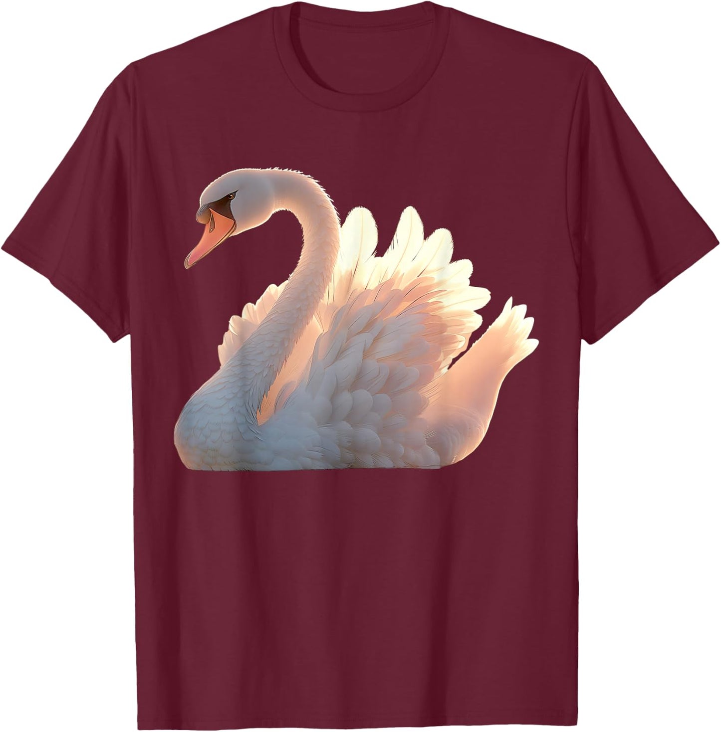 Swan White Mute Swans Goose Duck Swan T-Shirt - T-Shirt | Maroon