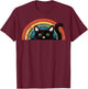 Vintage Schwarze Katze Retro für Katzenliebhaber, Katzenmutter, Katzenvater T-Shirt - T-Shirt | Maroon