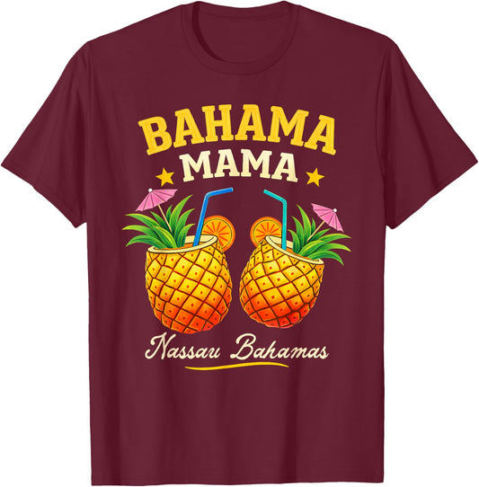 Bahama Mama Tropical Pineapple Summer Vacation Beach T-Shirt - T-Shirt | Maroon