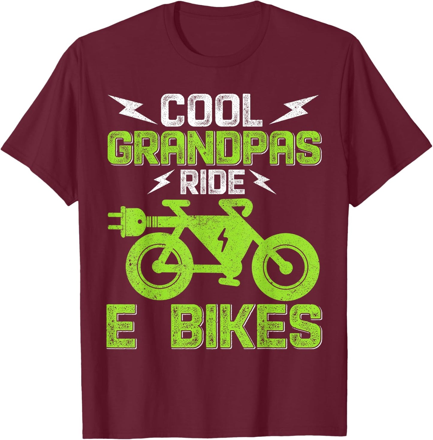 Cool Grandpas Ride E-Bikes E-Bike Cycling T-Shirt - T-Shirt | Maroon