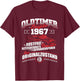 Oldtimer Baujahr 1967 Jahrgang Geburtsjahr Geburtstag T-Shirt - T-Shirt | Maroon