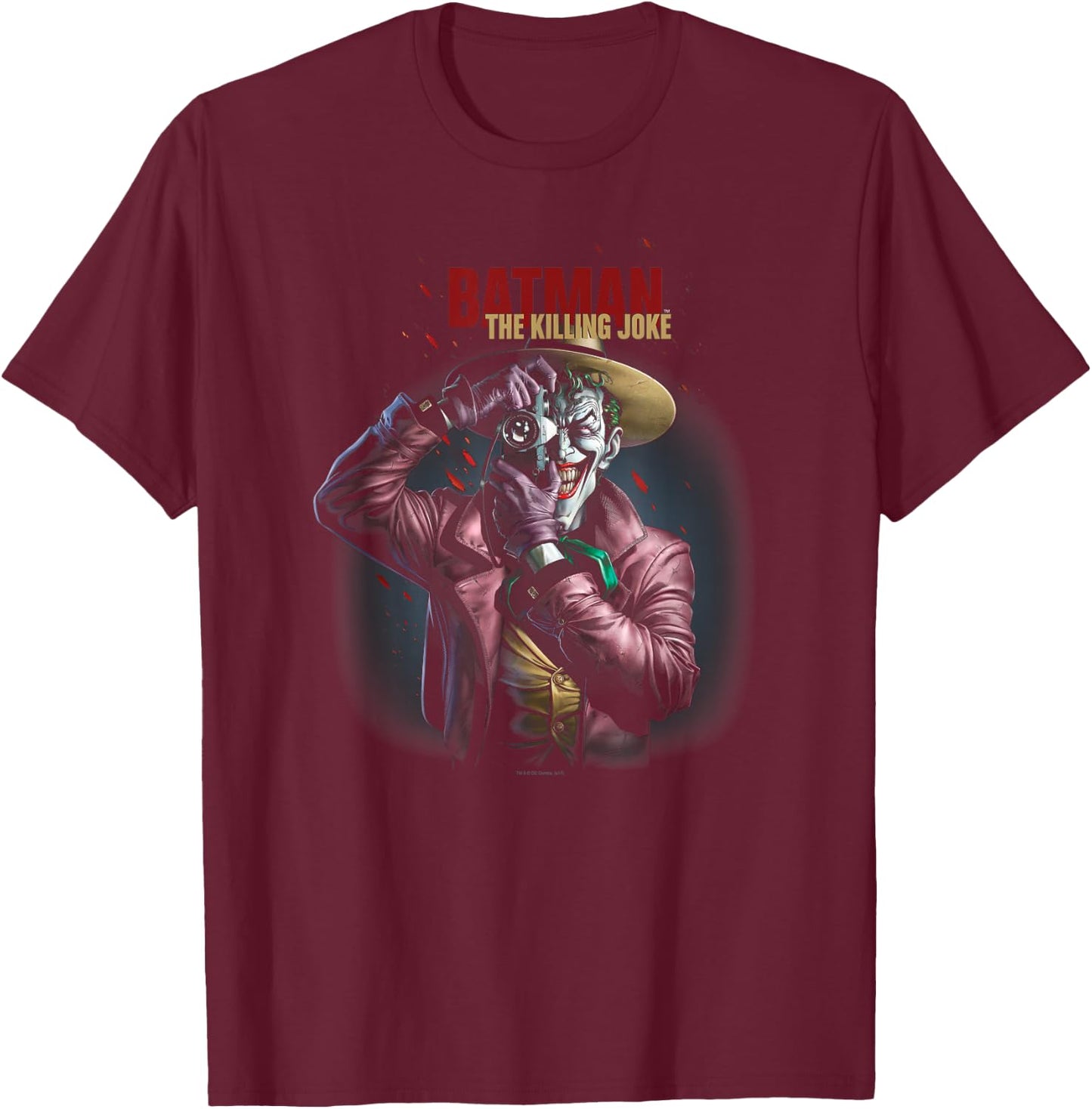 Batman Joker The Killing Joke Camera T-Shirt - T-Shirt | Maroon