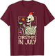 Christmas July Skeleton Flamingo Funny Summer Xmas Women Men T-Shirt - T-Shirt | Maroon