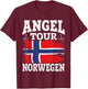 Angel Tour Norwegen Angelteam Angeltour Norwegen Flagge Angeln T-Shirt - T-Shirt | Maroon