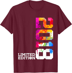Kids 6 Years 6th Birthday Limited Edition 2018 , black T-Shirt - T-Shirt | Maroon