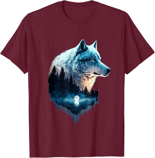 Wolf shirt , wolf shirt, wolf women, wolf moon T-Shirt - T-Shirt | Maroon